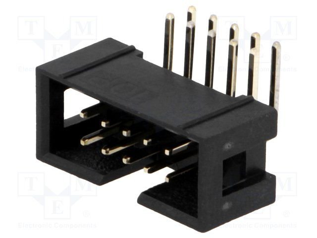 10pin(2x5), IDC, "papa/THT", solis=2.54x2.54mm, ļeņķisks