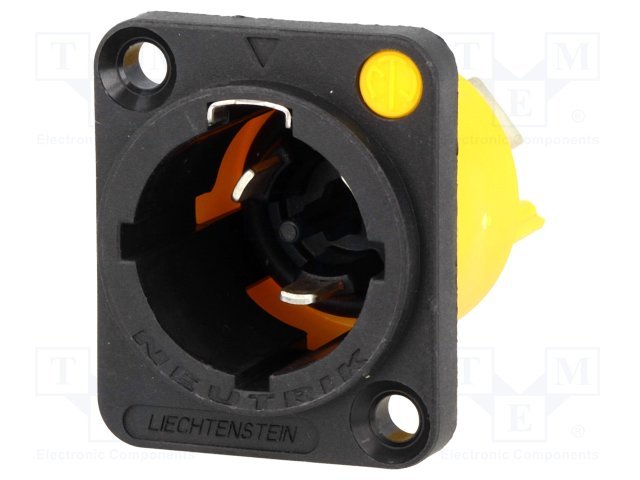 Tikla ligzda, 250VAC, 16A, 3pin, (PowerCon TRUE1 Neutrik), 2 skrūves, šasijai