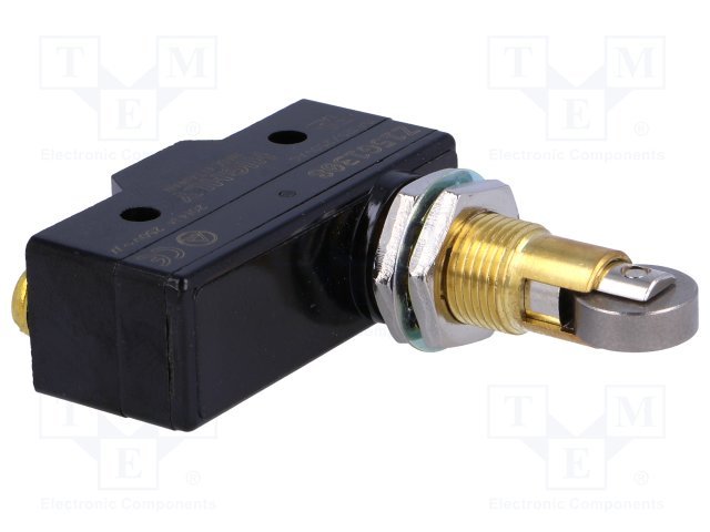 Mikropārslēdzējs ar štoku (ar ruliti), SPDT, ON-(ON), 20A/250VAC, IP40, 49.2x17.45x24.2mm, 1kontakts, rulis garenvirziens