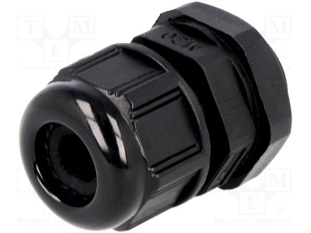 Kabeļu ievade 7...12mm, IP68, -40...100°C, poliamids, M20, melnā krasa