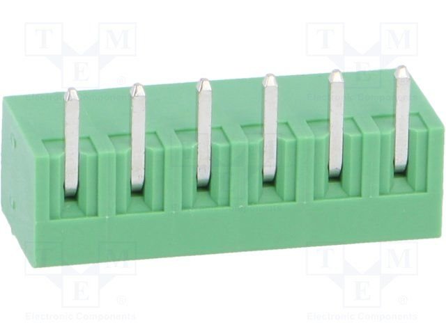 Terminal blocks PCB, štekers/ligzda, 6pin, 3.81mm, leņķisks, 7A