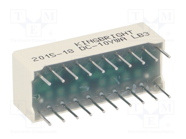 10LED skala, 25.4x10.16mm, dzeltena krasa