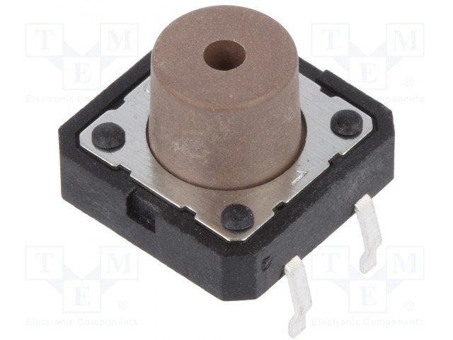 Mikroslēdzejs horizontāls, SPST-NO, OFF-(ON), 0.05A/12VDC, THT, 12x12x4mm, 1.8N, L=4.5mm