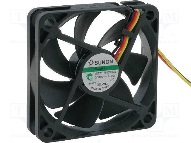 60x60x15mm, DC12V, MagLev, 44.62m3/h, 34.2dB, 4700RPM, 1.53W, Ventilators ar devejiem, F type