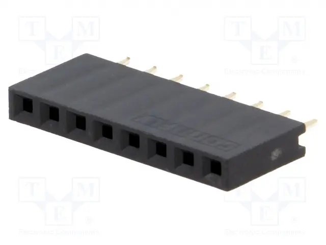 2.54mm uz PCB 8pin ligzda, H=8.5mm