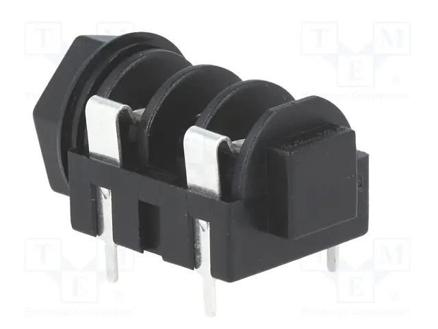 6.35mm ligzda, mono, plastmasas, THT, skrūvejamas šasijai M9, plastmasu uzgrieznis, on/of, NEUTRIK