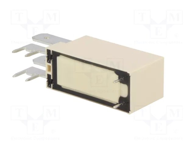 Relejs DC6V, SPST-NO, 20A/250VAC, 20A/24VDC, 90R(66.6mA), viens kontakts(6.3mm) uz saslēgšanu, 29x12.7x15.7mm, HONGFA RELAY