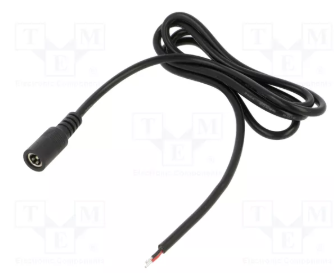 2.1*5.5mm, L=11mm, ligzda, 60V/3A, 0.5mm2, ar vadu 1m