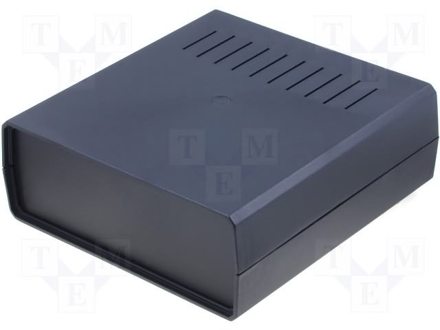 Plastmasas korpuss, 188x198x70mm, polistirens, melnā krasa, ar ventilāciju