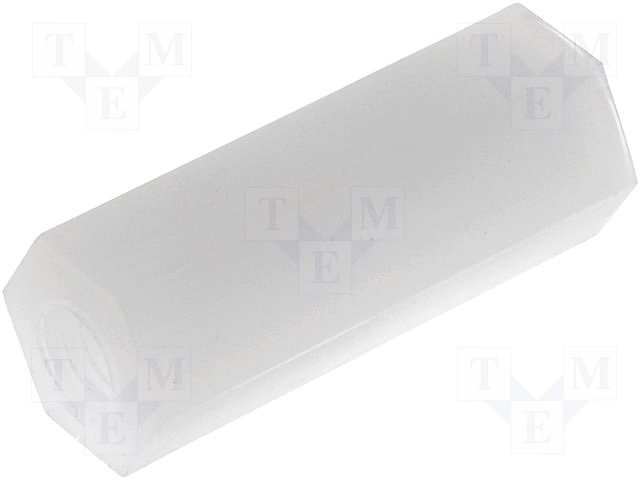 Distancers plastmasas L=14mm, M3 iekšeja vitne- M3 iekšeja vitne