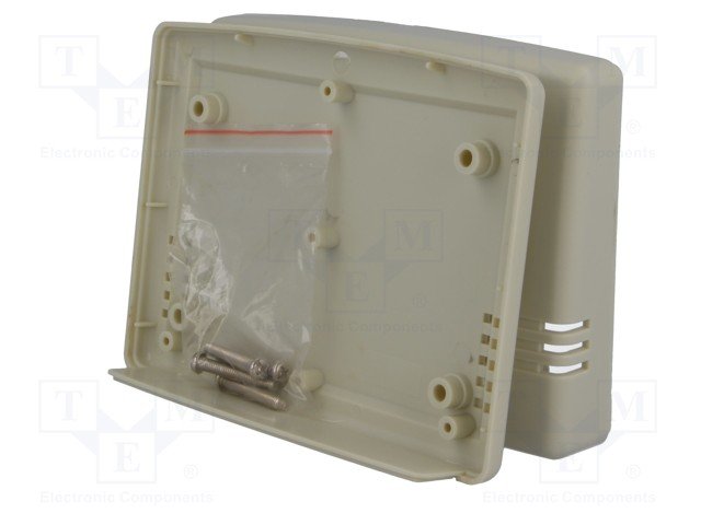 Plastmasas korpuss, 140x106x38mm, ABS, pelēkā krasa, ar ventilāciju