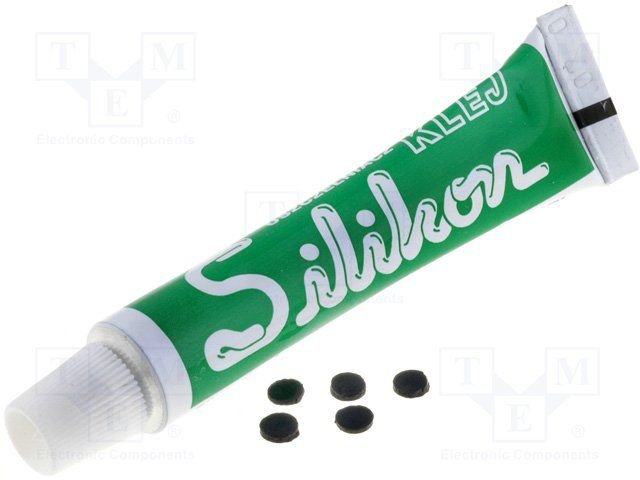 TV PULTS GUMIJU KOMPLEKTS, 100gab. gumiju kontakti un silikonu līme 8g., (Gumki do pilotow)