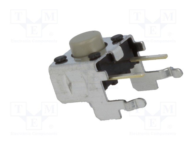 Mikroslēdzejs leņķisks, SPST-NO, OFF-(ON), 0.05A/24VDC, THT, 6x6x4mm, 1.47N, L=1.5mm, ar zeme, OMRON