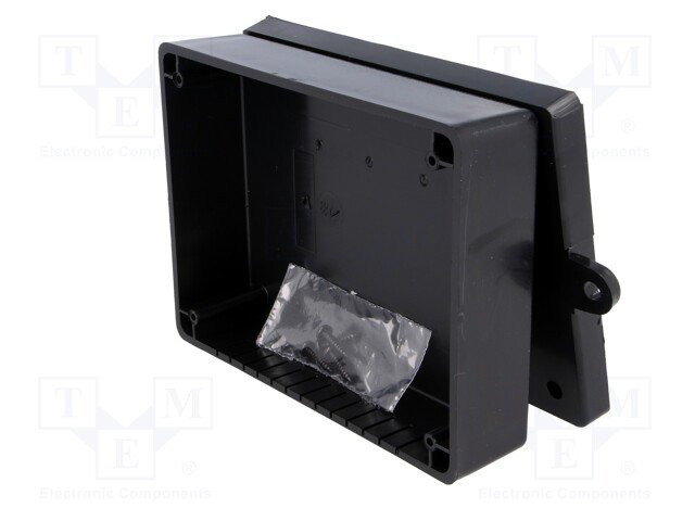 Plastmasas korpuss, 100x132x39mm, ABS, melnā krasa, ar piestiprinājumiem