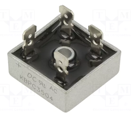 KBPC3504 Tiltiņš 400V 35A, plakanā veida izvadi 6.4*0.8mm