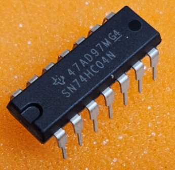 74HC04N Mikroshēma HEX INVERTER, 2...6VDC, DIP14