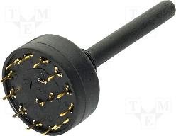 Galetes parslēdzejs 1=>12 kontakts, 0.15A/250V, BBM (non-shorting), 6mm, Lass=50mm