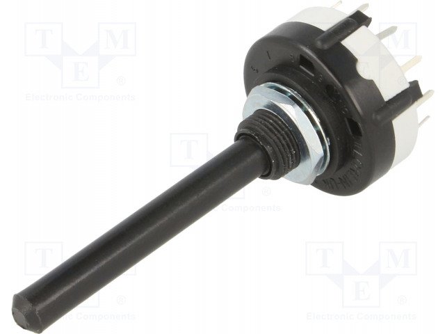 Galetes parslēdzejs 1=>12 kontakts, 0.15A/250V, BBM (non-shorting), 6mm, Lass=50mm