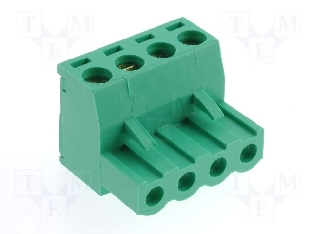 Terminal Blocks uz vadu, ligzda, 4pin, 5.08mm, 2.5mm2, 12A