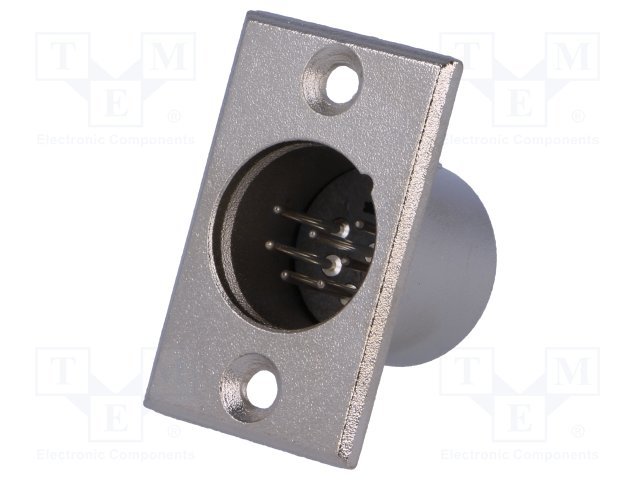 XLR 7PIN, štekers, šasijai ar flanciem (2 skrūves)