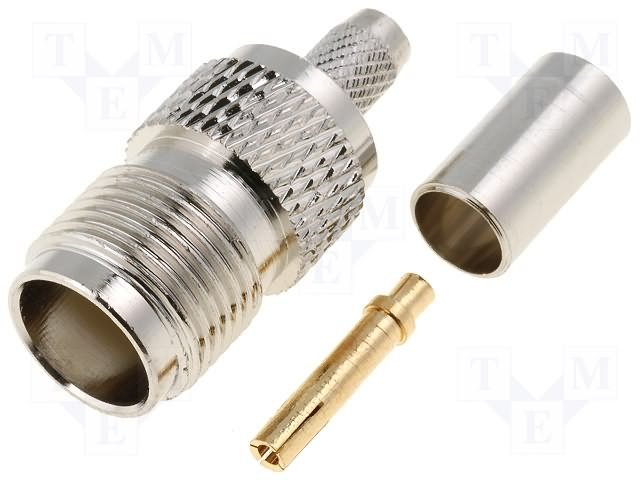 TNC ligzda, uz vadu RG-58, CRIMP