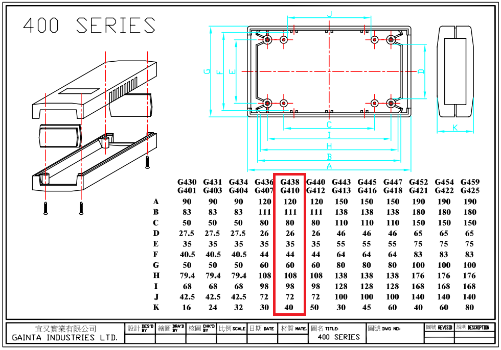 Plastmasas korpuss, 60x120x40mm, IP54, ABS, pelēkā krasa