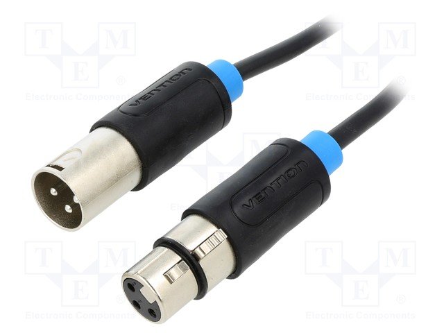 XLR 3pin ligzda/XLR 3pin štekers, vads, 8m, VENTION