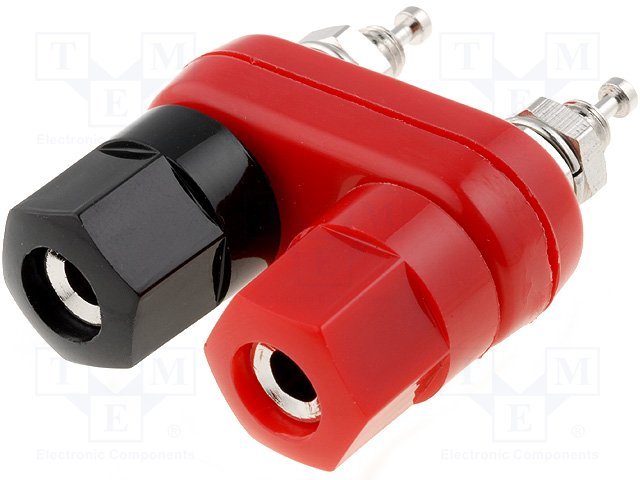 Testera 2*ligzda (melns+sarkans), 4mm, 10A/60VDC, šasijai