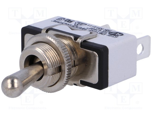 Tumblers, SPST, OFF-ON, 15A/250VAC,15A/12VDC, lodēšanai, M12, 29.5x14.5x15mm, APEM, ar fiksaciju