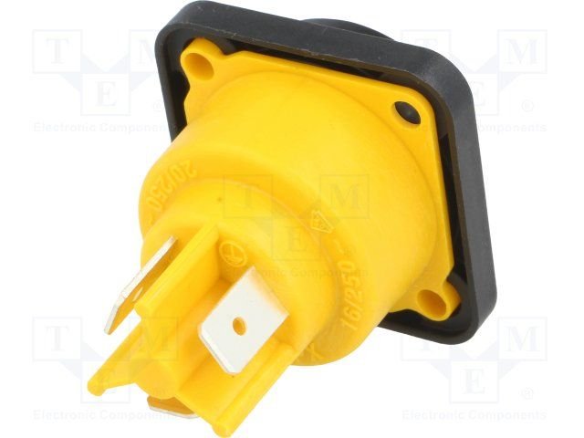 Tikla štekers, 250VAC, 16A, 3pin, (PowerCon TRUE1 Neutrik), 2 skrūves, šasijai