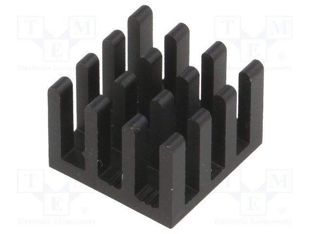 Radiators 14x14x10mm, aluminijs, melna krasa