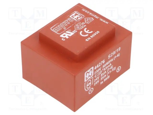 Transformators 220V=>2x24V, 2x208mA, 10VA, 50.5x42.5x34.75mm