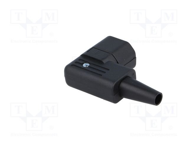 Tikla štekers, 250VAC, 10A, C14(E), IEC60320, vadam, leņķisks, SCHURTER