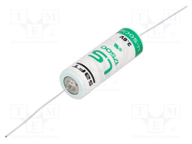 Litija baterija ar mīkstām kājiņām, 3.6V, A, R23, Ø17x50mm, 3600mah, 27.156 g