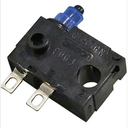 Mikropārslēdzējs bez sviras, SPST-NO, OFF-(ON), 0.1A/30VDC, IP67, 13.3x5.3x9.3mm, vadam, OMRON