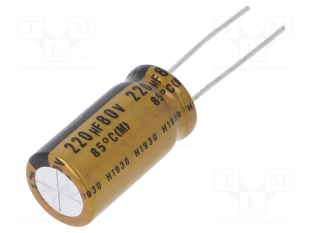 220/80V, -40...85°C, Ø12.5x27mm, ±20%, kondensators elektrolitiskais, Serija UF, Fine Gold, AUDIO, MUSE acoustic, 1000h, NICHICON