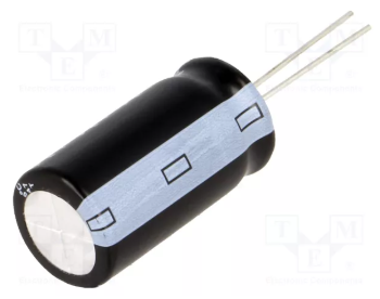 100/450V, 105C, Ø18x40mm, ±20%, Kondensators elektrolītisks, long life, 12000h, Elite, ar lokanien izvadiem