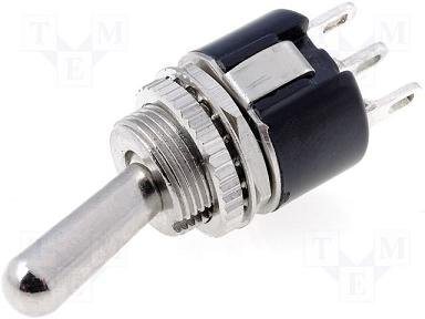 Tumblers, SPDT, ON-ON, 3A/250VAC, lodēšanai, M12, poliamids, Ø16x20mm, CSI, ar fiksaciju