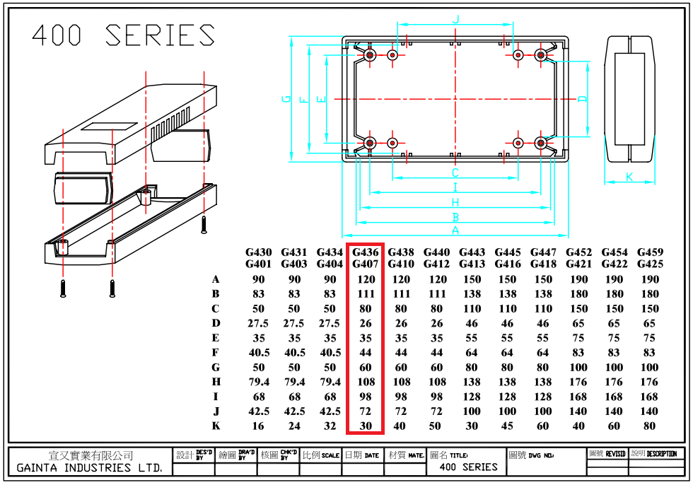 Plastmasas korpuss, 60x120x30mm, IP54, ABS, gaiši pelēkā krasa