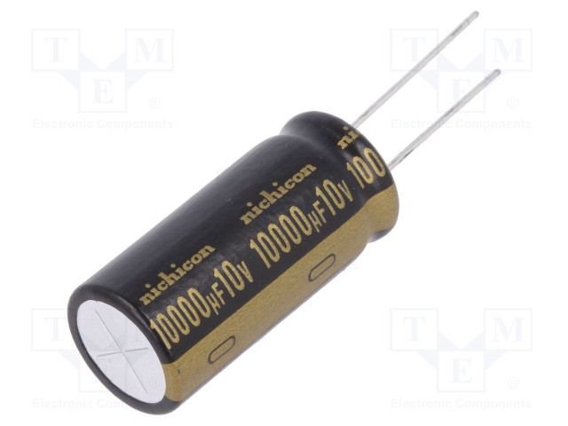 10000/10V, -40...85°C, Ø16x35.5mm, ±20%, kondensators elektrolitiskais, Serija KW, AUDIO, 2000h, NICHICON