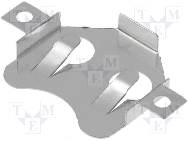 Bateriju turetajs, metāliska cemme, CR2032, 1 baterija