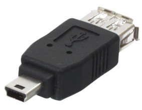 USB-A ligzda uz MinUSB-B 5P štekers savienotājs