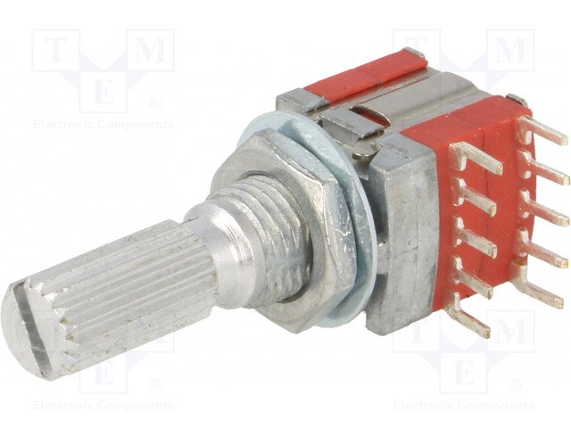 Galetes parslēdzejs 2=>3 kontakts, 0.1A/16V, MBB (shorting), 6mm, Lass=20mm