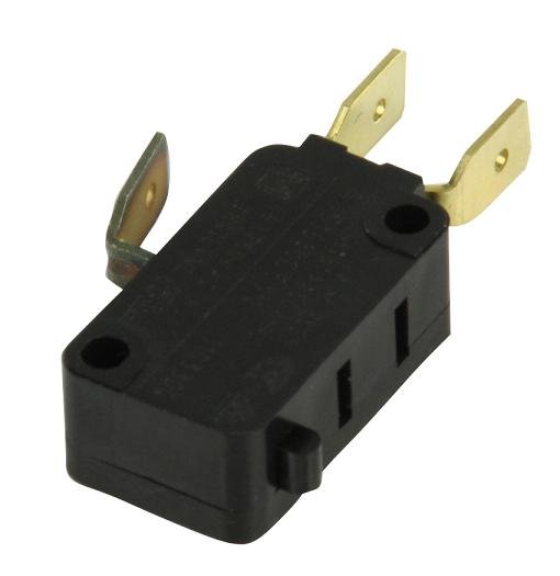Mikropārslēdzējs bez sviras, SPDT, ON-(ON), 14A/250VAC, IP40, 2.5N, 27.8x10.3x15.9mm, 6.3x0.8mm, viens kontakts uz parslēgšanu