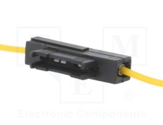 Drošinātāju turētājs, AUTO(19mm, 2.5mm2, 20A) ar vadiem dzeltena krasa, ar vāku