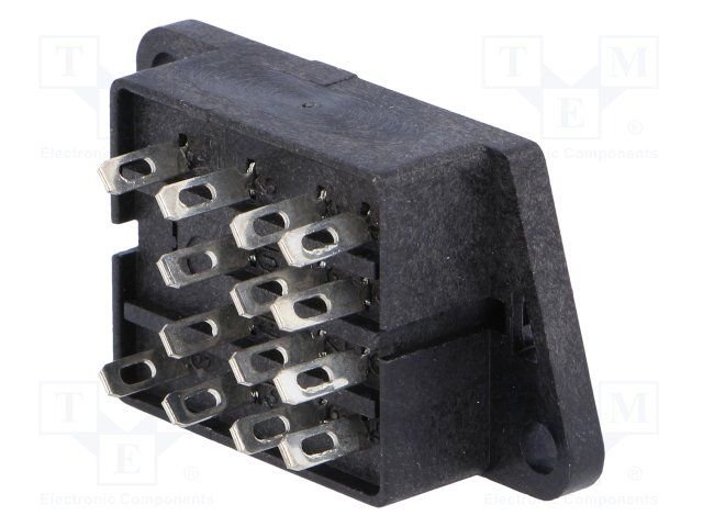 Releja pamats, 14pin(2+3x4), 12A/250VAC, skrūvejamā/lodējamā montaža, 4PDT