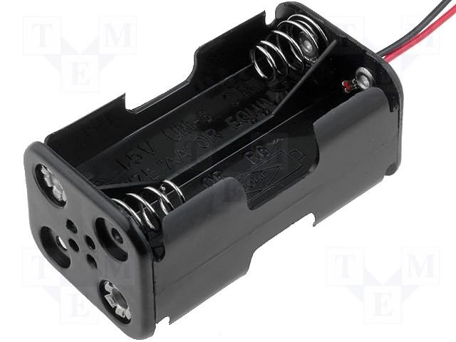 Bateriju turētājs 4xAA ::, izvadi: vadi