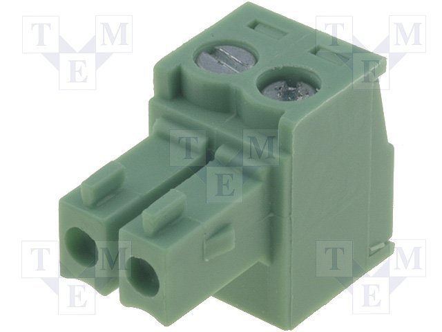 Terminal blocks vadam, ligzda, 2pin, 3.50mm, 0.5÷1.5mm2, taisns, 7A