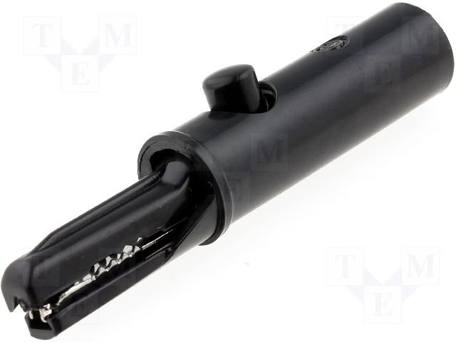 Testera kleps (krokodil) 3A melns, 2mm, ligzda