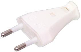 Tikla štekers, 2P, 250VAC/2.5A, balta krasa, taisns